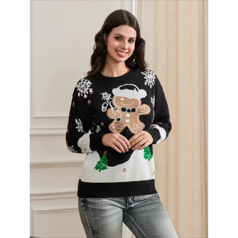 Women's Christmas Jumper | Snowman Knit Long Sleeve Pullover | Festive Sweater | Steven & Levon