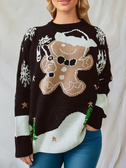 Women's Christmas Jumper | Snowman Knit Long Sleeve Pullover | Festive Sweater | Steven & Levon