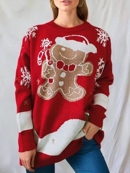 Women's Christmas Jumper | Snowman Knit Long Sleeve Pullover | Festive Sweater | Steven & Levon
