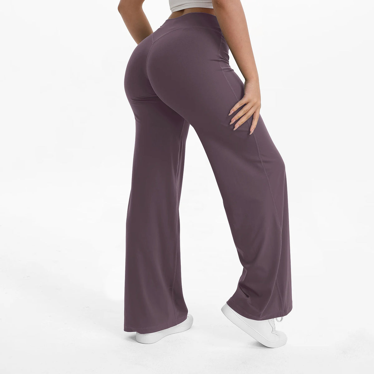 Women's Mid Waist Yoga Leggings | Full Length Stretch Fit | Elastic Waistband | Steven & Levon