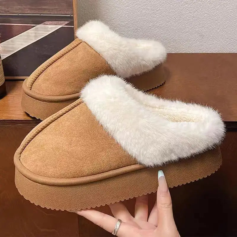 Women's Flannel Snow Boots | Platform Ankle Boots | Plush Lined Slip On Winter Shoes | Steven & Levon