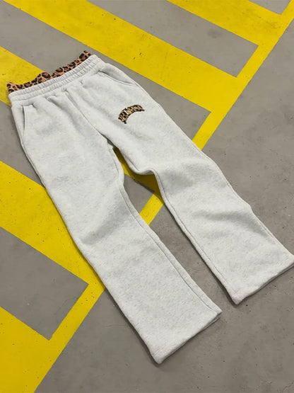 Unisex Tracksuit | Leopard Embroidered Hoodie | Casual Sweatpants Two Piece Set | Steven & Levon