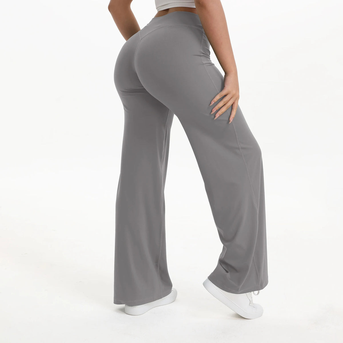 Women's Mid Waist Yoga Leggings | Full Length Stretch Fit | Elastic Waistband | Steven & Levon