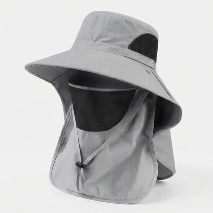 Shadeveil - Wide Brim Bucket Hat With Neck Flap  Blocking Harsh Sun