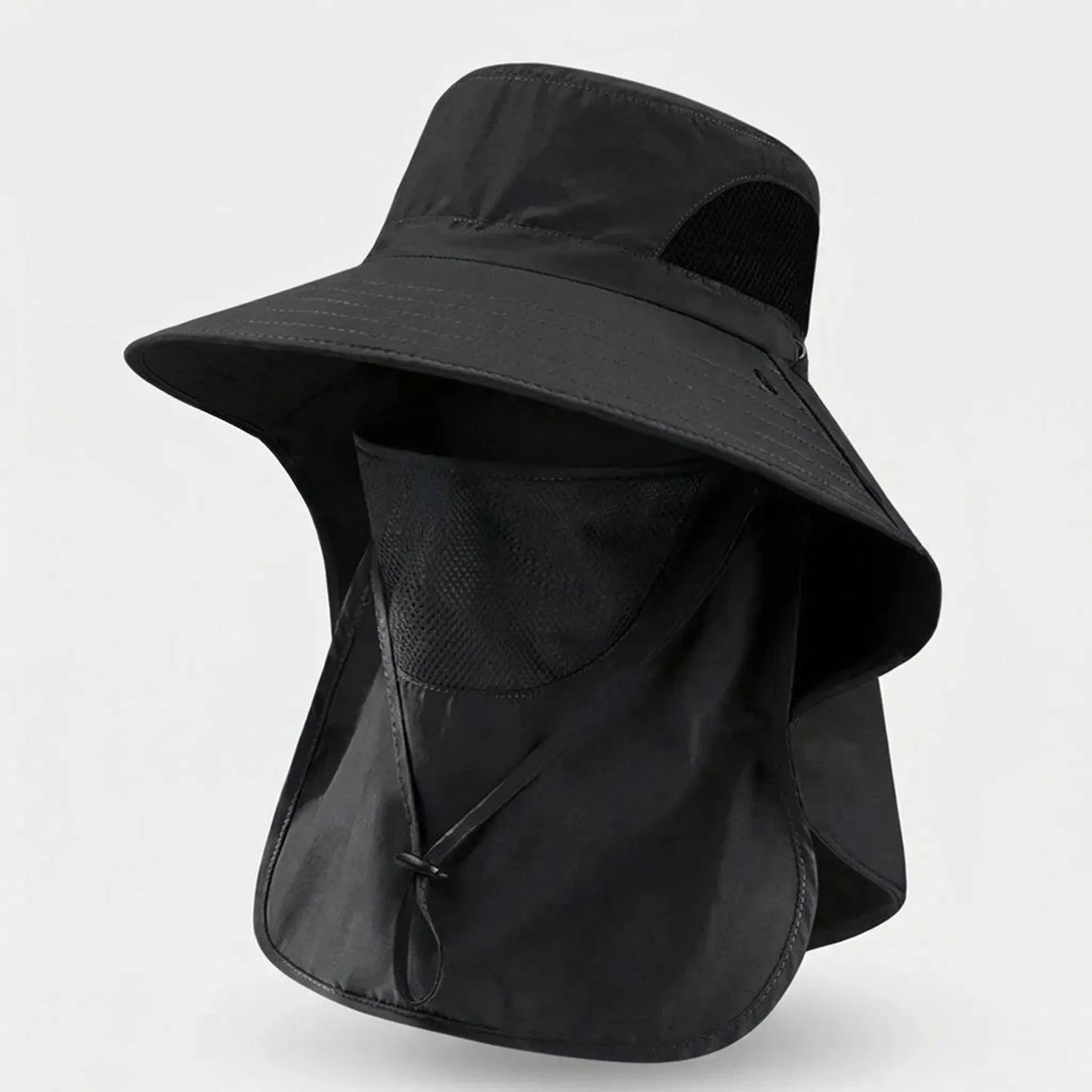 Shadeveil - Wide Brim Bucket Hat With Neck Flap  Blocking Harsh Sun