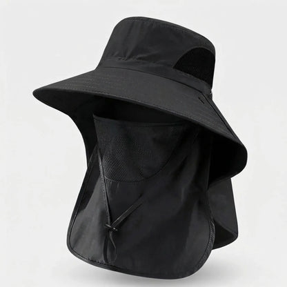 Shadeveil - Wide Brim Bucket Hat With Neck Flap  Blocking Harsh Sun