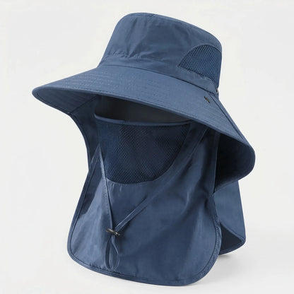 Shadeveil - Wide Brim Bucket Hat With Neck Flap  Blocking Harsh Sun
