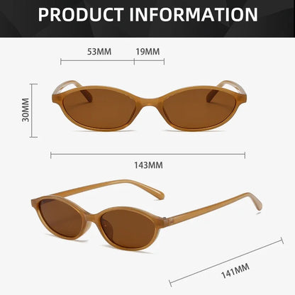 Small Oval Sunglasses | Women | UV400 Retro Eyewear | Slim Cat Eye Frame | Vintage Fashion Shades | Steven & Levon