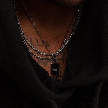 Silver Rope Chain | Men | 3mm Stainless Steel | Twisted Design | Statement Necklace | Steven & Levon