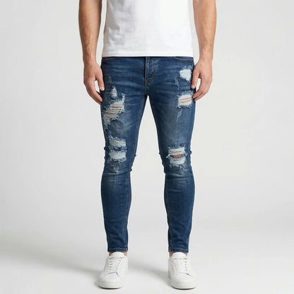Skredge - Slim Fit Ripped Skinny Jeans  Everyday Casual Wear