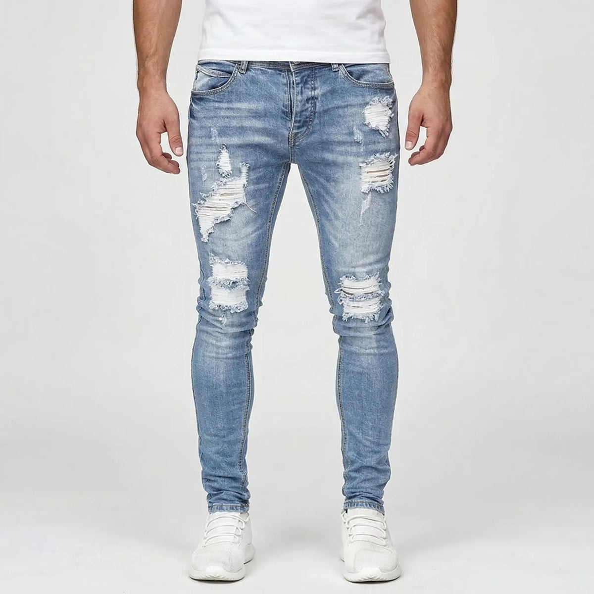 Skredge - Slim Fit Ripped Skinny Jeans  Everyday Casual Wear