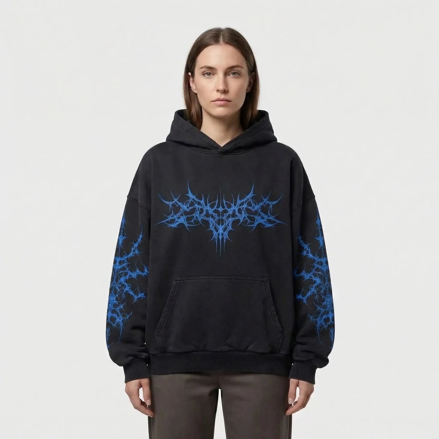 Skullgrafx - Zip-Up Graphic Print Hoodie  Street Style Layering
