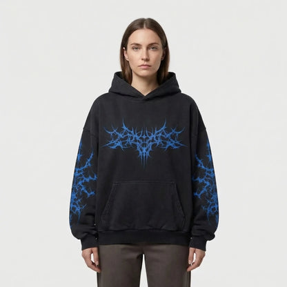 Skullgrafx - Zip-Up Graphic Print Hoodie  Street Style Layering