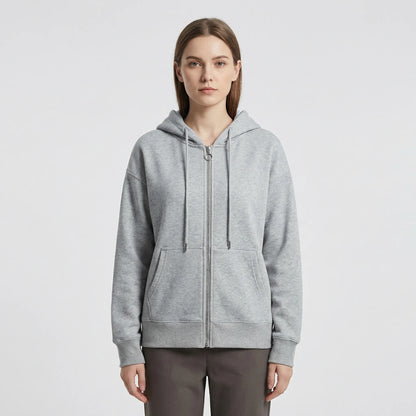 Skullgrafx - Zip-Up Graphic Print Hoodie  Street Style Layering