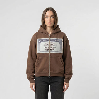 Skullgrafx - Zip-Up Graphic Print Hoodie  Street Style Layering