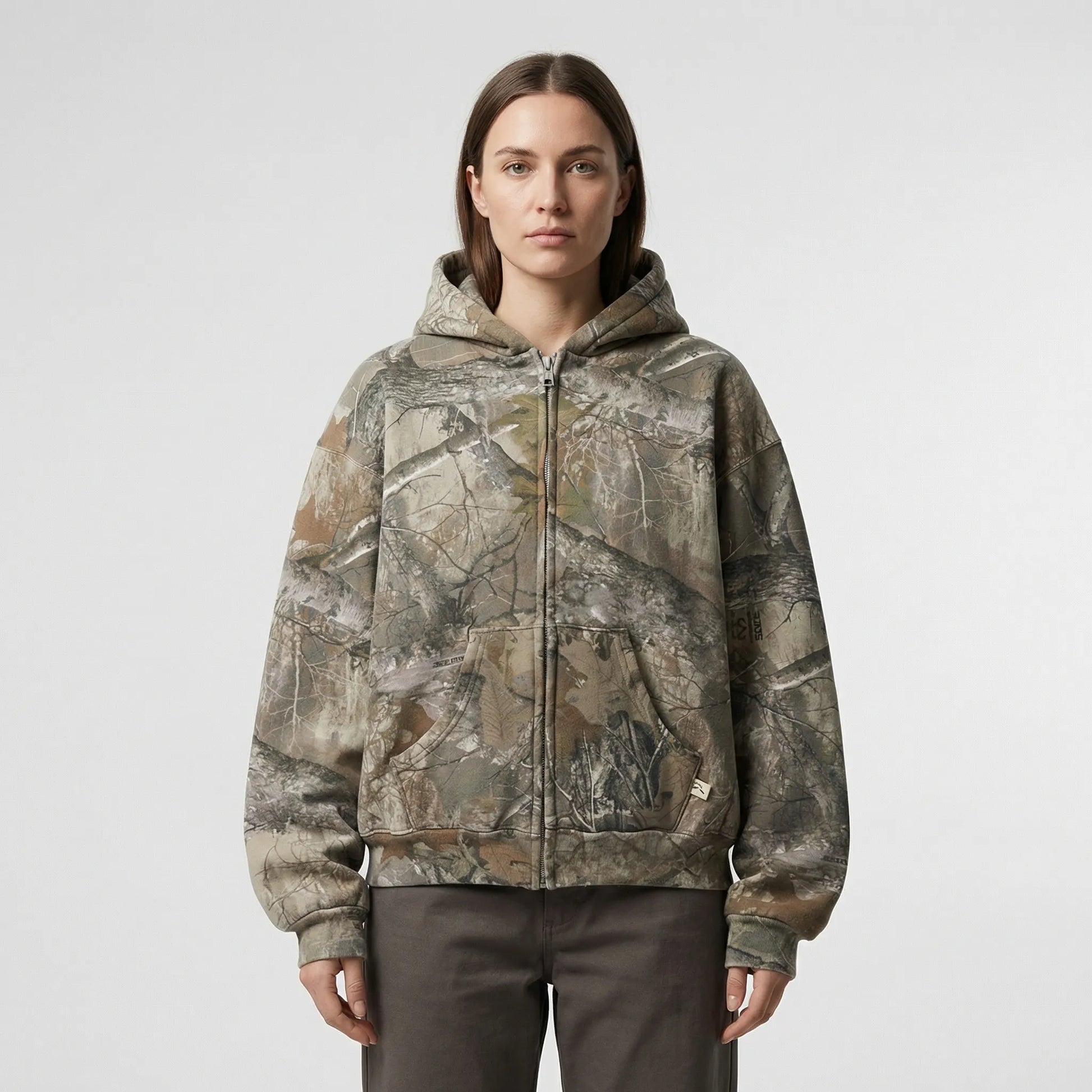 Skullgrafx - Zip-Up Graphic Print Hoodie  Street Style Layering