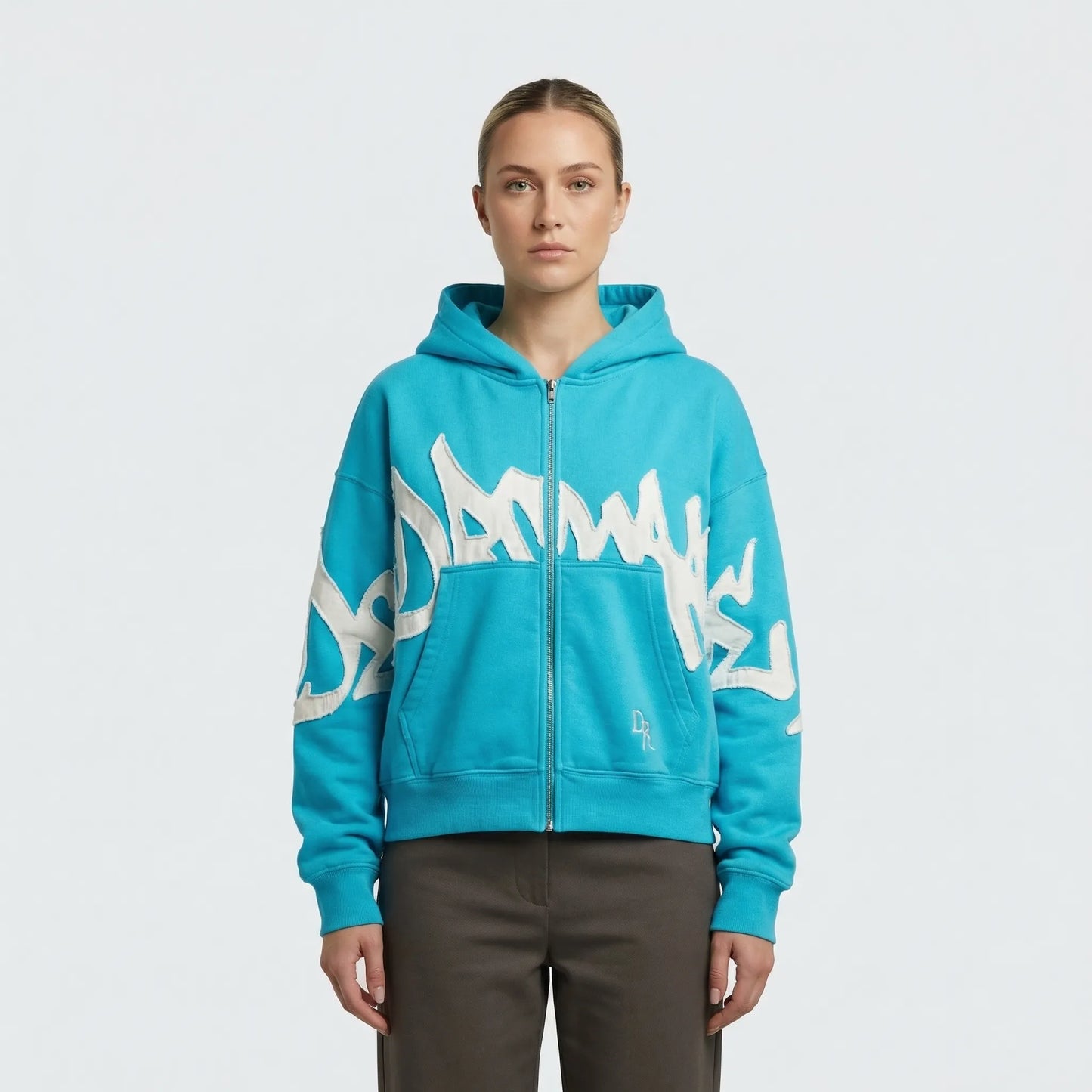 Skullgrafx - Zip-Up Graphic Print Hoodie  Street Style Layering