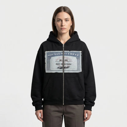 Skullgrafx - Zip-Up Graphic Print Hoodie  Street Style Layering