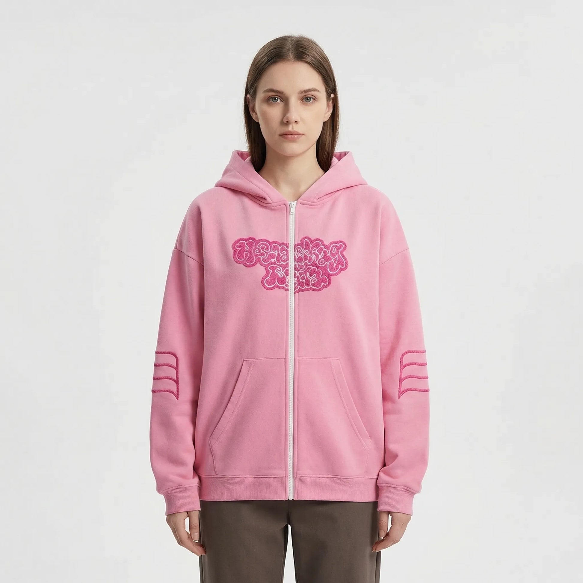 Skullgrafx - Zip-Up Graphic Print Hoodie  Street Style Layering