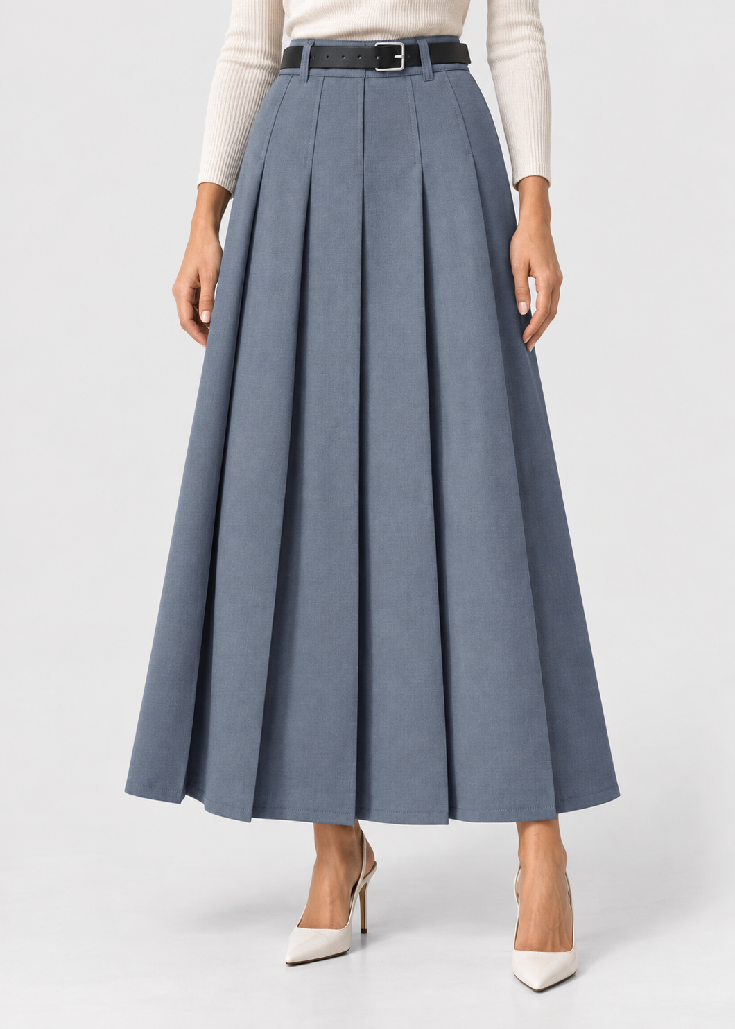 Women's Elegant Midi Skirt | Women | High Waist | Flattering A-Line Silhouette | Smart Casual & Occasion Wear | Steven & Levon