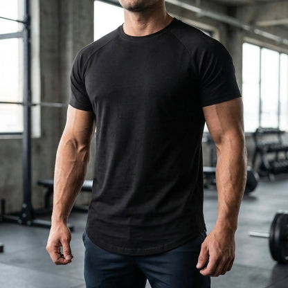 Slyntec - Slim Fit Short Sleeve Sports Tee  Gym And Fitness Training