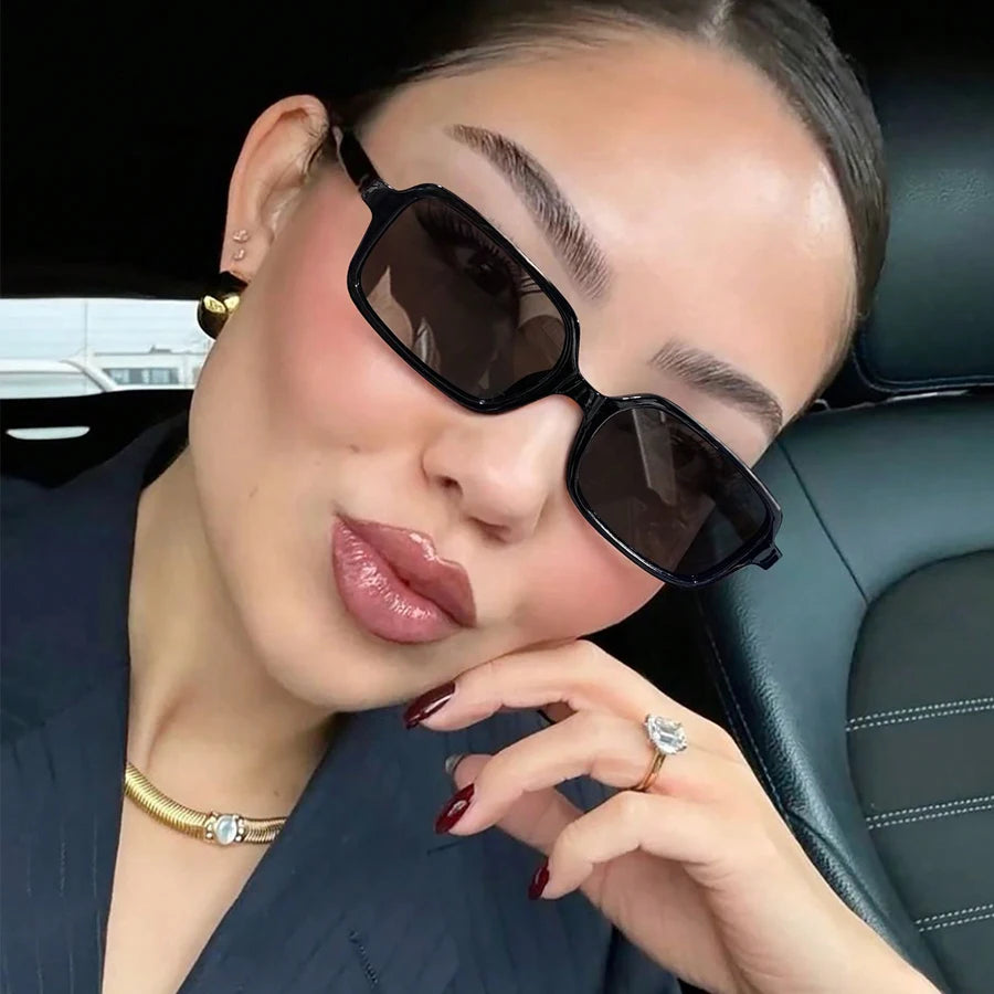 Small Rectangle Sunglasses | Women | UV400 Vintage Eyewear | Slim Retro Frame | Designer Fashion Shades | Steven & Levon