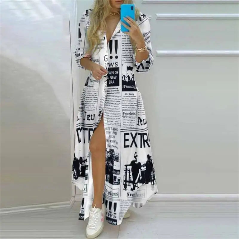 Maxi Dress | Women's Floral V-Neck Boho Dress | Short Sleeve | Steven & Levon