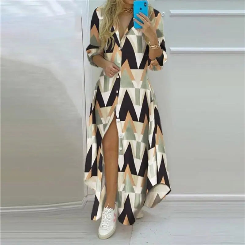 Maxi Dress | Women's Floral V-Neck Boho Dress | Short Sleeve | Steven & Levon