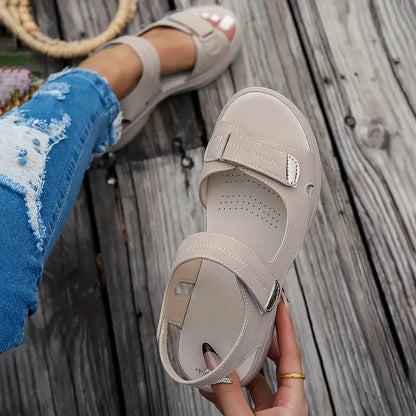 Women's Comfort Platform Sandals | Adjustable Hook & Loop Straps | Lightweight Cushioned Walking Shoes | Steven & Levon