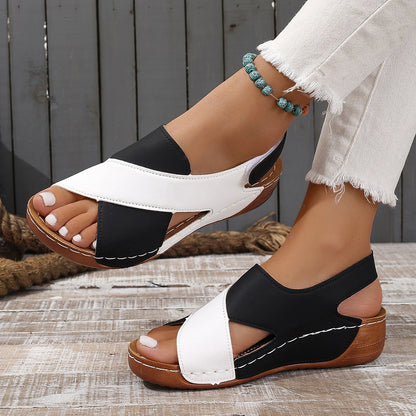 Women's Comfort Wedge Sandals | Open Toe Slingback | Casual Walking Shoes | Lightweight Platform | Steven & Levon