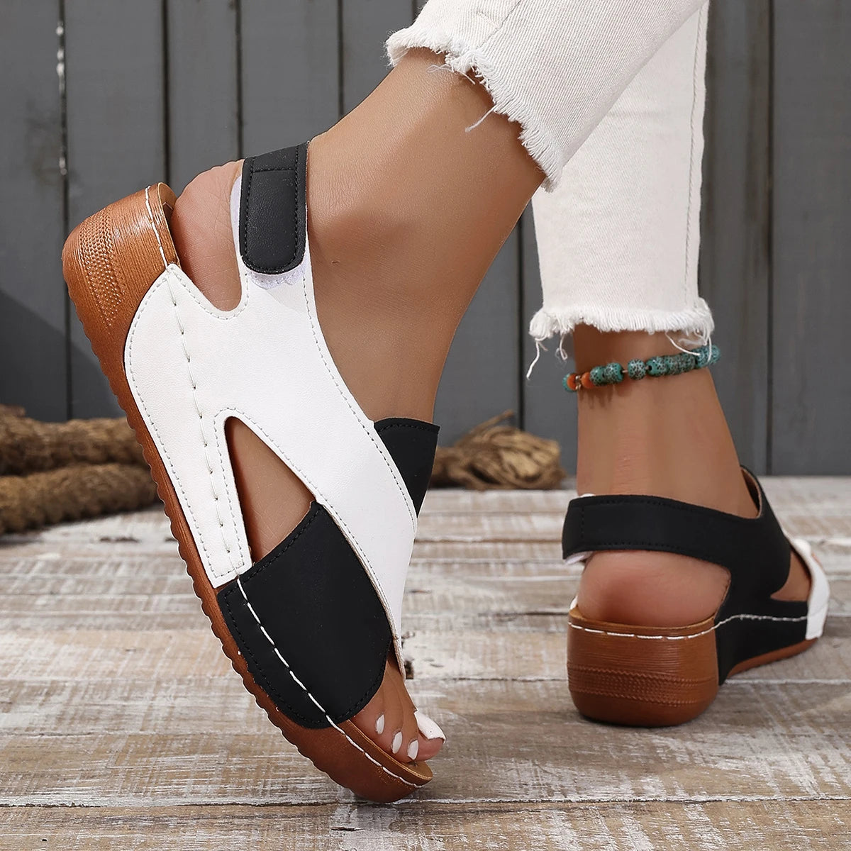 Women's Comfort Wedge Sandals | Open Toe Slingback | Casual Walking Shoes | Lightweight Platform | Steven & Levon