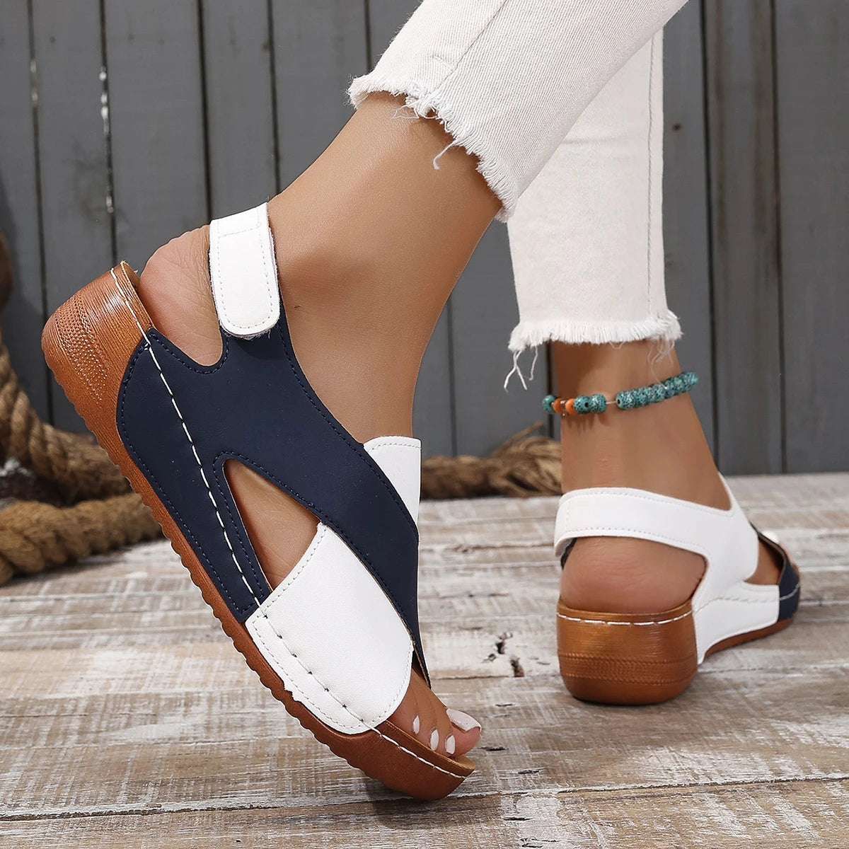Women's Comfort Wedge Sandals | Open Toe Slingback | Casual Walking Shoes | Lightweight Platform | Steven & Levon