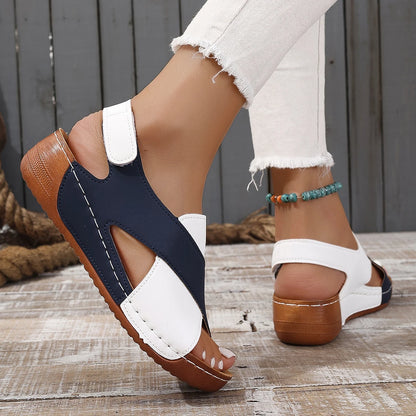 Women's Comfort Wedge Sandals | Open Toe Slingback | Casual Walking Shoes | Lightweight Platform | Steven & Levon