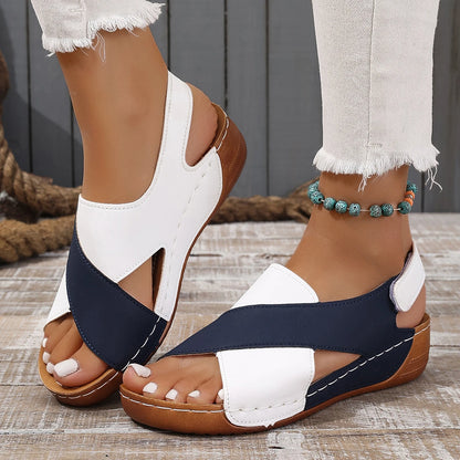 Women's Comfort Wedge Sandals | Open Toe Slingback | Casual Walking Shoes | Lightweight Platform | Steven & Levon