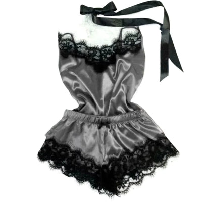 Women's Silk Pajama Set | Lace Cami & Shorts | Summer Sleepwear | Steven & Levon