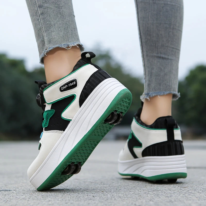 Kids Roller Sneakers | LED Wheel Shoes | Outdoor Sports Trainers | Light-Up Casual Shoes | Steven & Levon