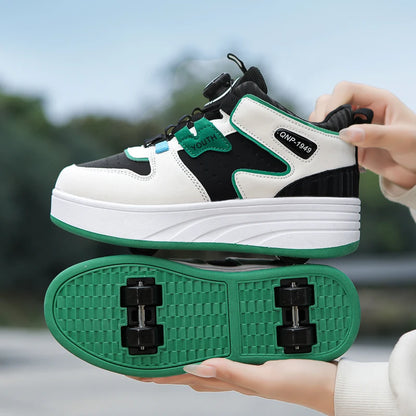 Kids Roller Sneakers | LED Wheel Shoes | Outdoor Sports Trainers | Light-Up Casual Shoes | Steven & Levon