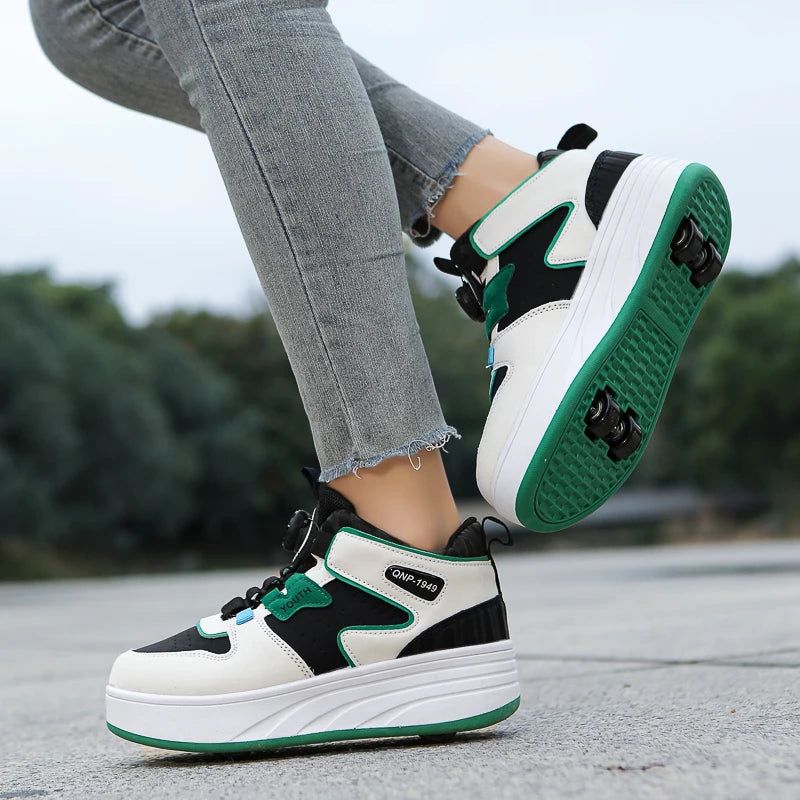 Kids Roller Sneakers | LED Wheel Shoes | Outdoor Sports Trainers | Light-Up Casual Shoes | Steven & Levon