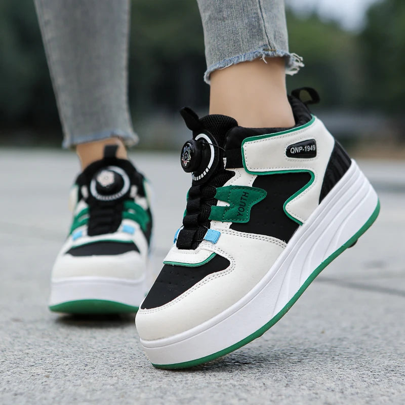 Kids Roller Sneakers | LED Wheel Shoes | Outdoor Sports Trainers | Light-Up Casual Shoes | Steven & Levon