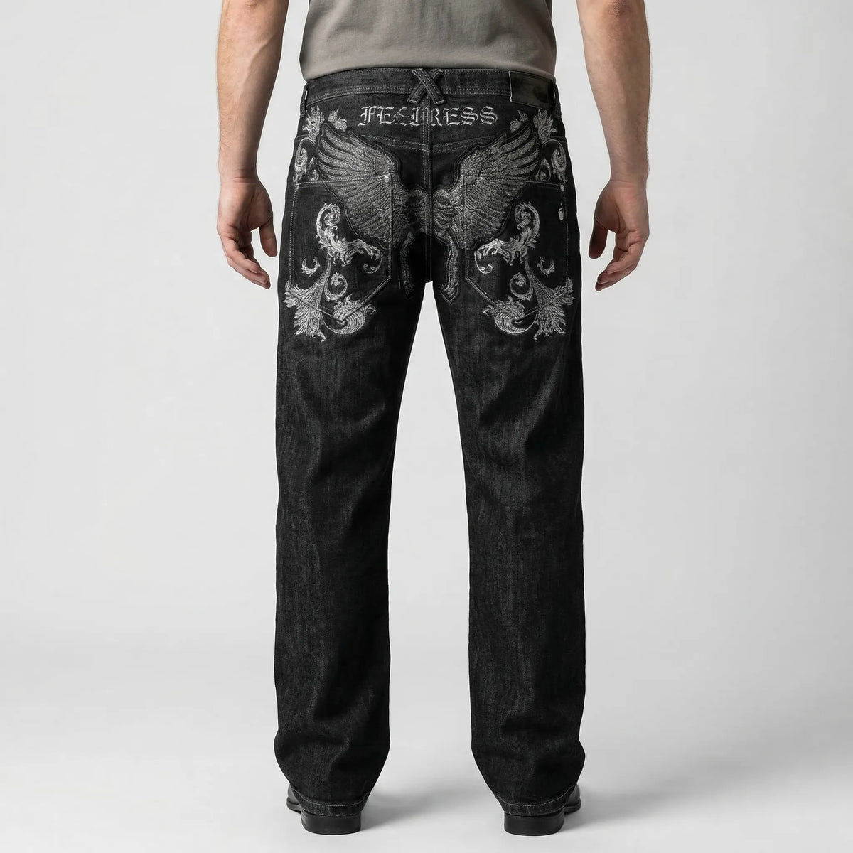 Splashcut - Washed Loose Straight Micro-Flared Jeans  Everyday Street Style