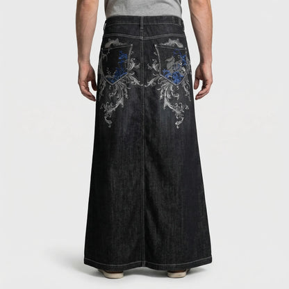 Splashcut - Washed Loose Straight Micro-Flared Jeans  Everyday Street Style