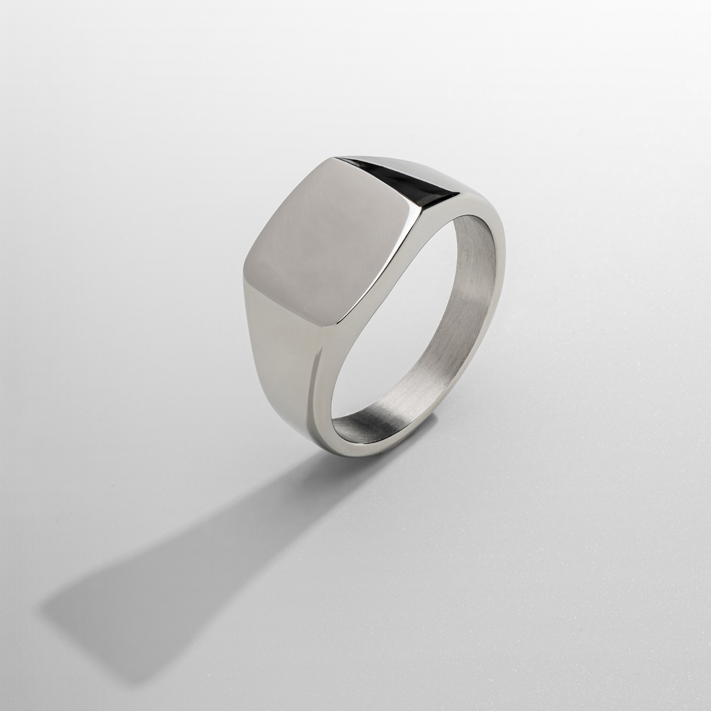 Square Signet Ring | Gold or Silver | Men | 316L Stainless Steel | Polished Face | Steven & Levon