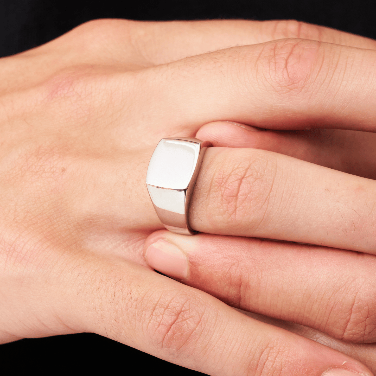 Square Signet Ring | Gold or Silver | Men | 316L Stainless Steel | Polished Face | Steven & Levon