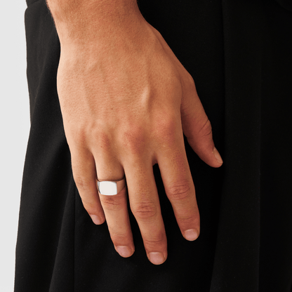 Square Signet Ring | Gold or Silver | Men | 316L Stainless Steel | Polished Face | Steven & Levon
