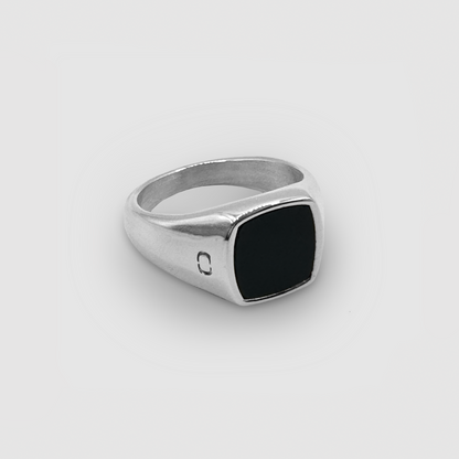 Onyx Signet Ring | Gold or Silver | Men | Stainless Steel | Black Onyx Gemstone | Steven & Levon