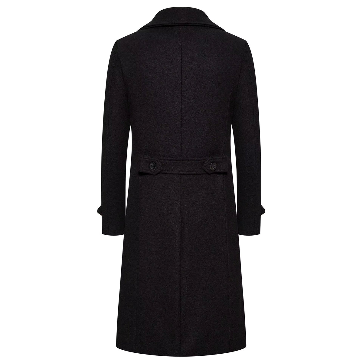 Wool Blend Trench Coat | Men Peacoat | Slim Fit Double Breasted Turn-Down Collar | Steven & Levon
