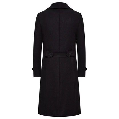 Wool Blend Trench Coat | Men Peacoat | Slim Fit Double Breasted Turn-Down Collar | Steven & Levon