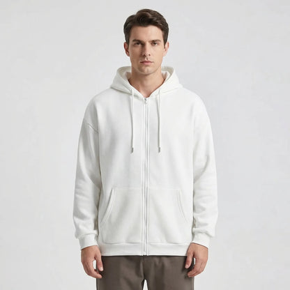 Straxon - Loose Fit Zip-Up Hooded Sweatshirt  Everyday Casual Wear