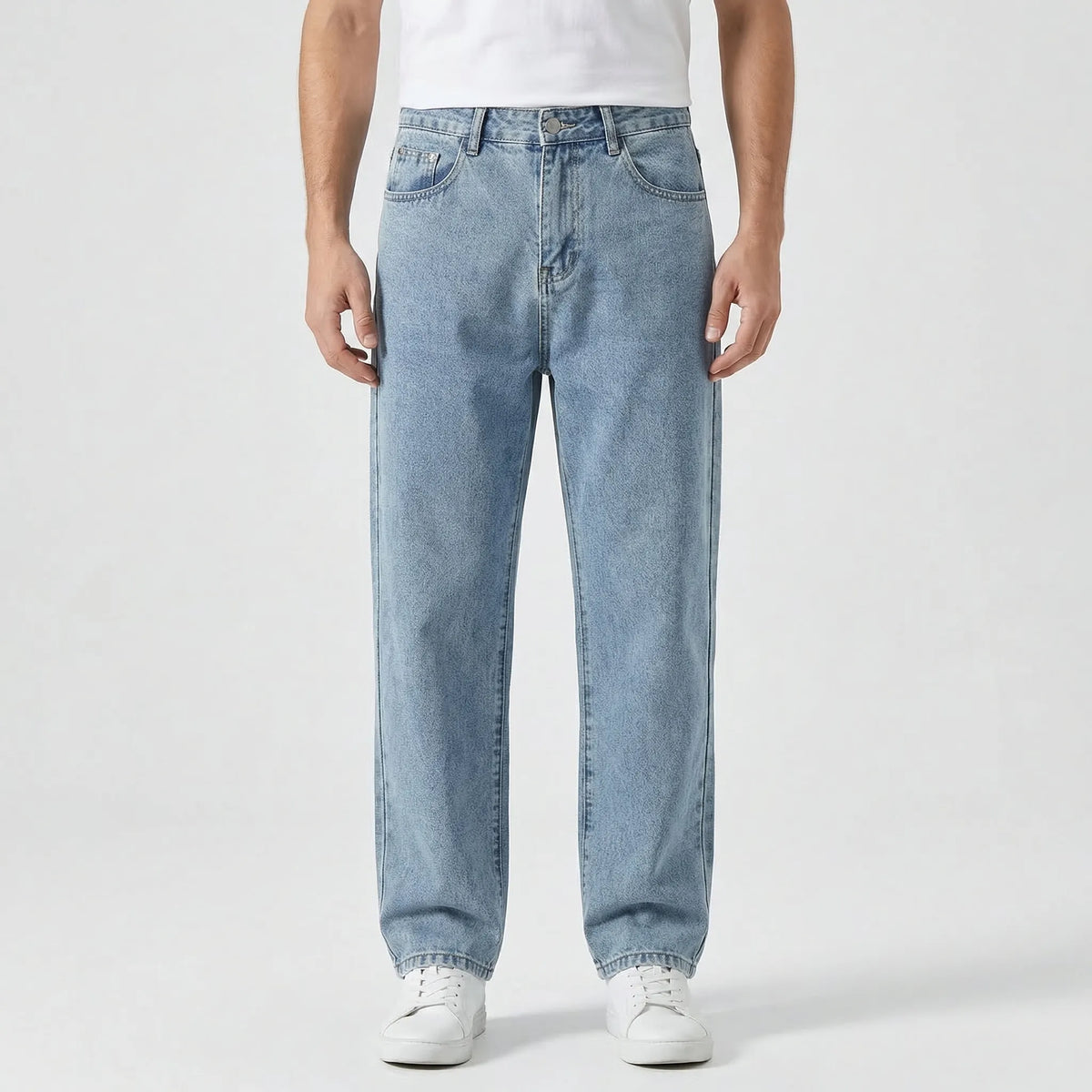 Stredge - Baggy Wide-Leg Cargo Denim Trousers  Casual Everyday Wear