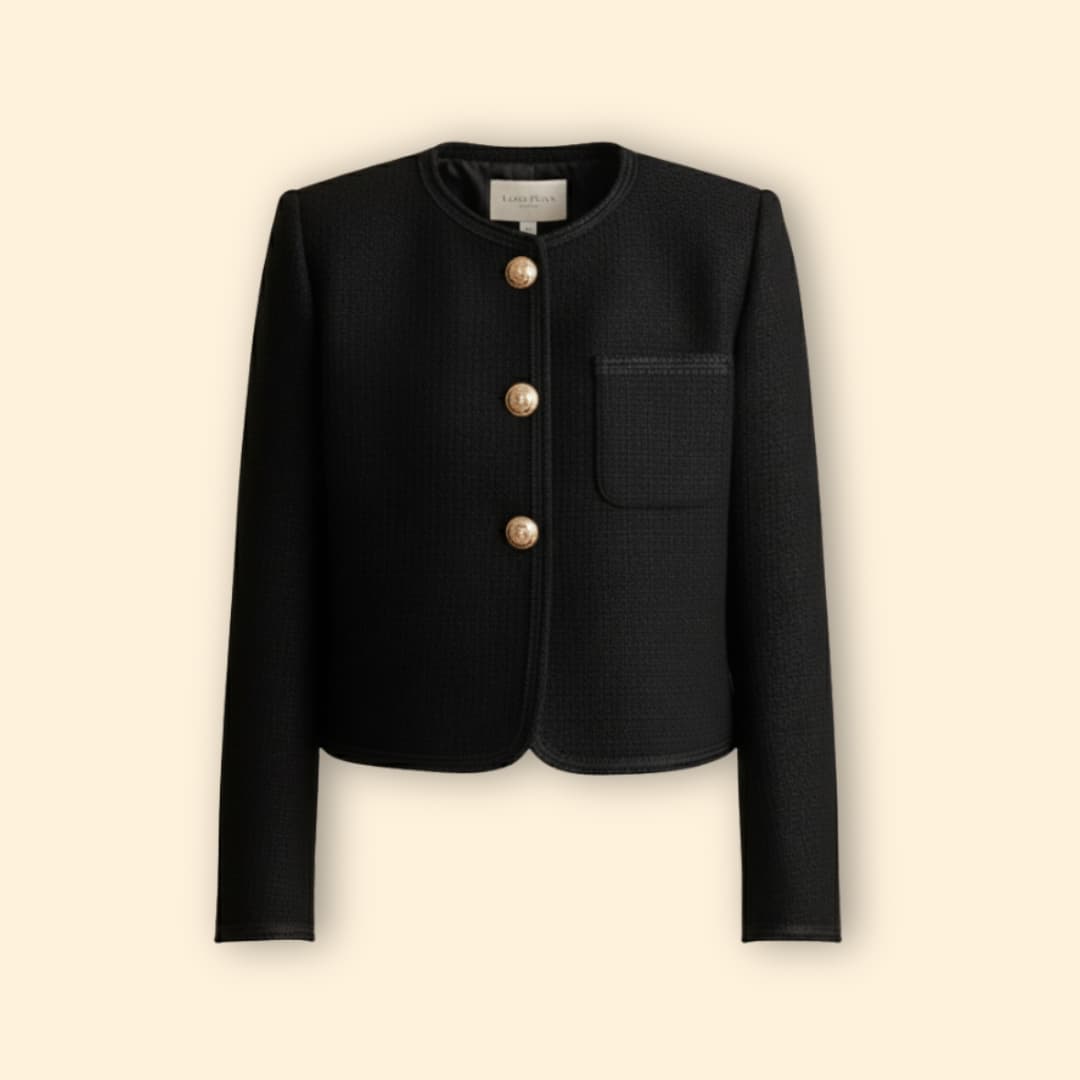 Women's Round Neck Blazer | Structured Tailored Jacket | Elegant Smart Wear | Steven & Levon